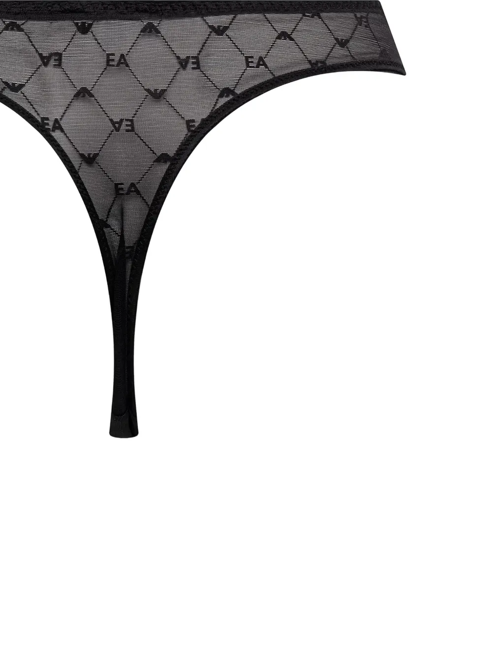 Emporio Armani logo-print mesh thongs Zwart