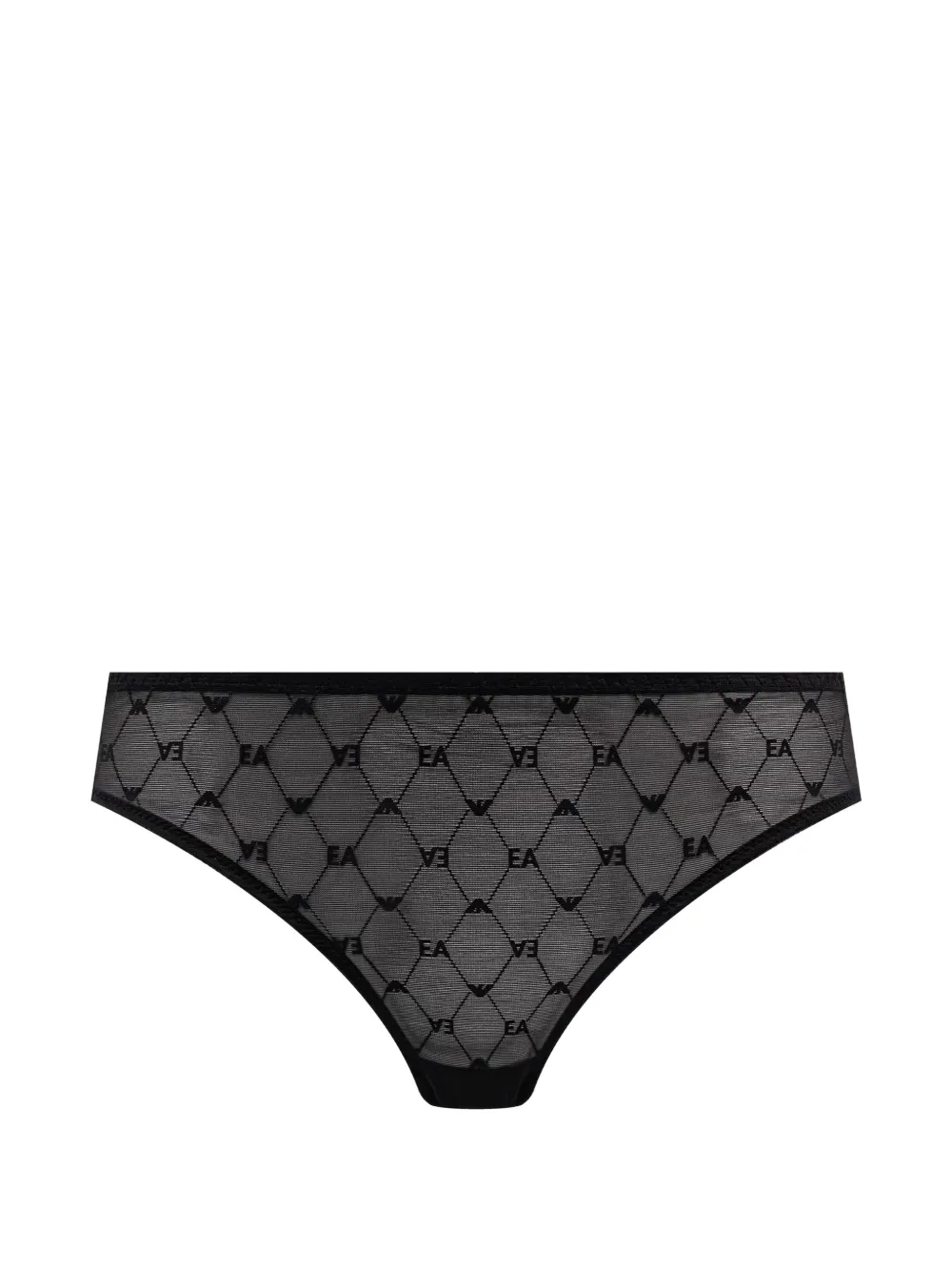 Emporio Armani logo-print mesh thongs Zwart