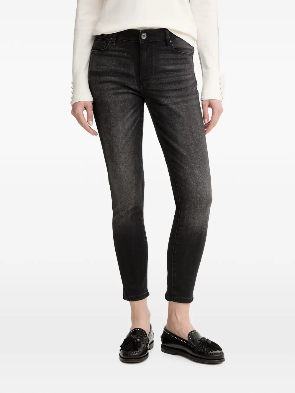 FRACOMINA embellished-pocket whiskered jeans - Nero