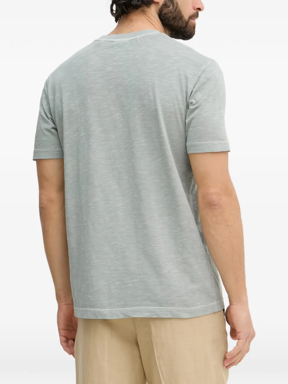 Gant T-shirt met slub-textuur en logo-print Groen