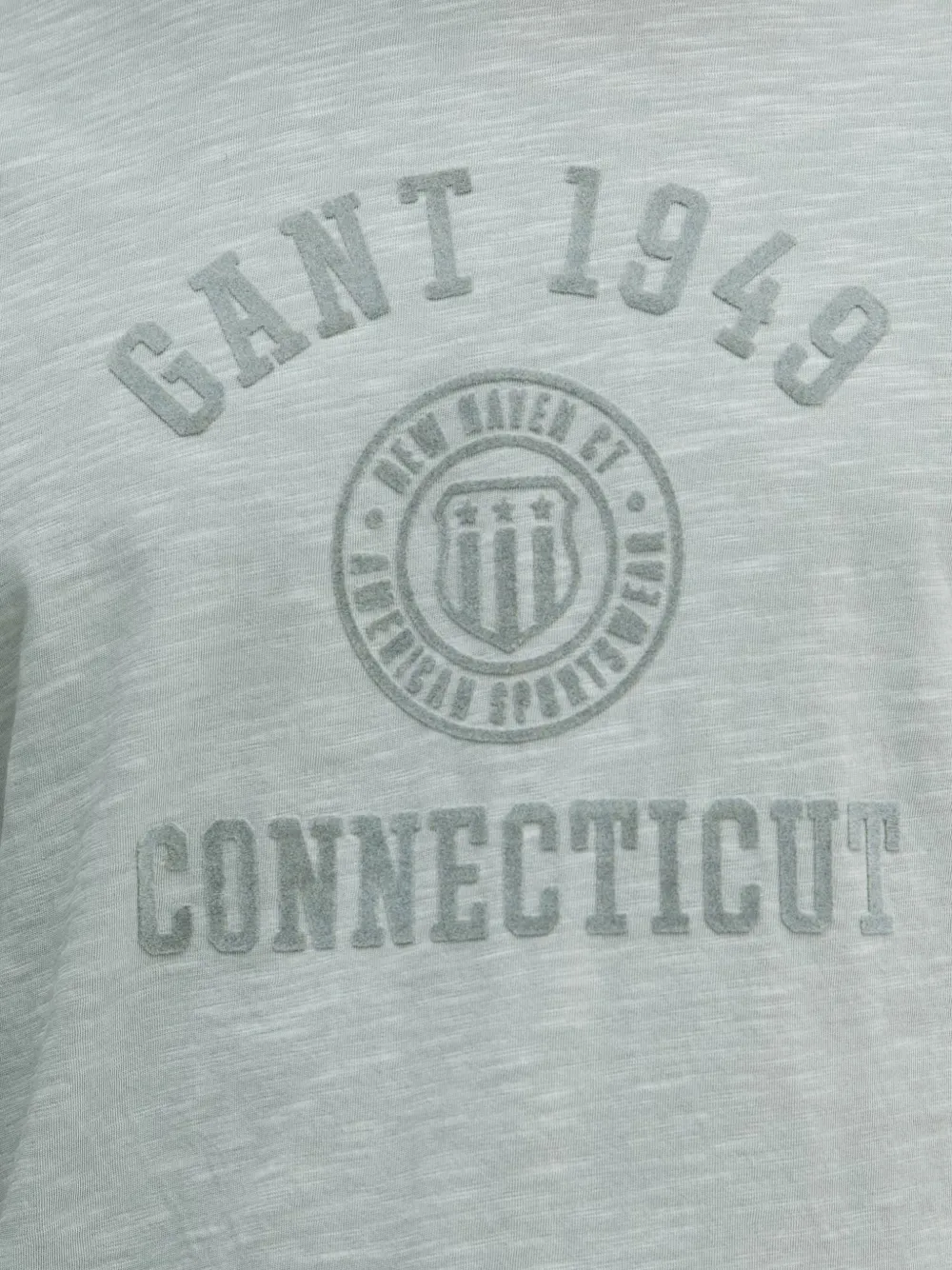 Gant T-shirt met slub-textuur en logo-print Groen
