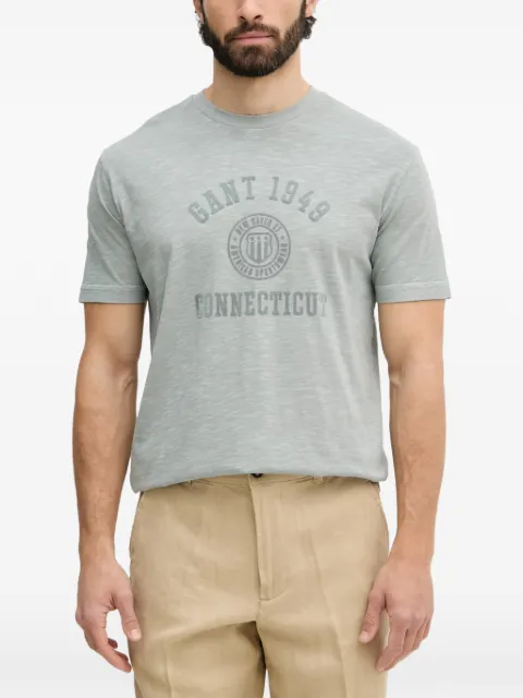 Gant logo-print slub-texture T-shirt