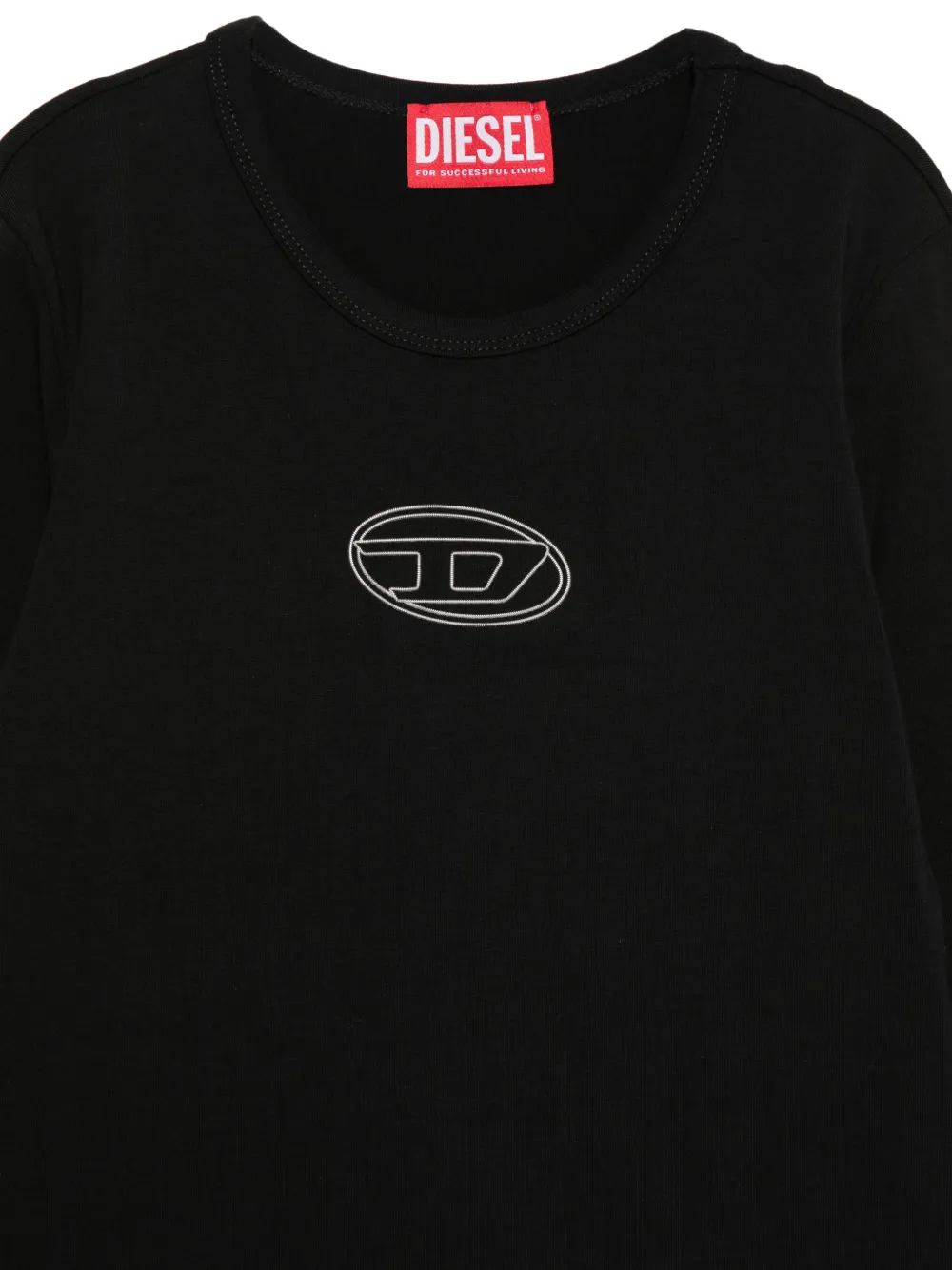 Diesel Kids Dalilly embroidered-logo mini dress Zwart