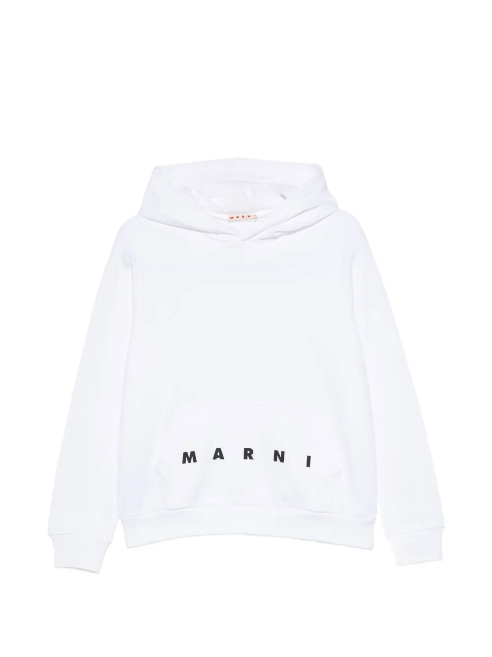 Marni Kids logo-print hoodie - Bianco