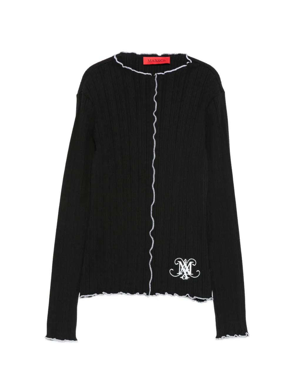 MAX&Co. Kids ribbed-knit ruffled sweater - Nero
