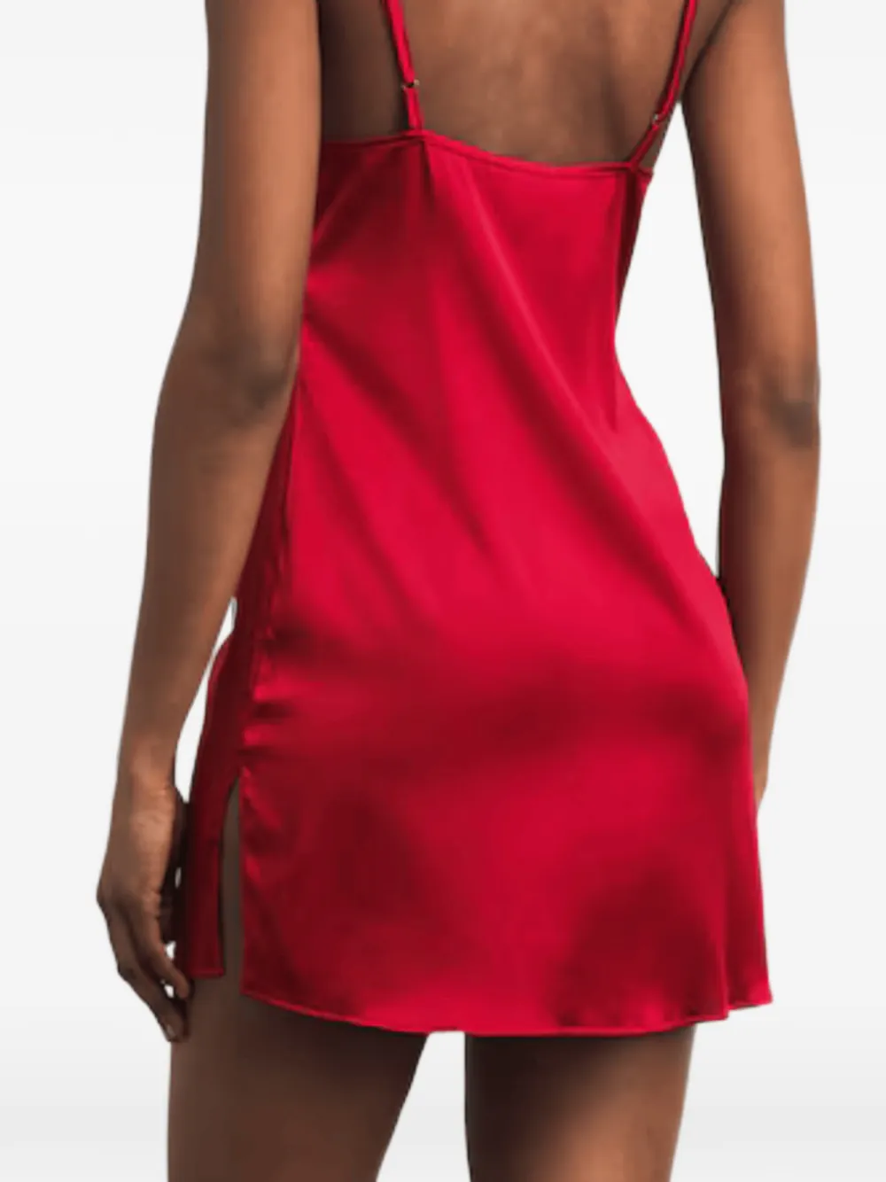 Gilda & Pearl Satin Muse nachthemd met kanten afwerking Rood