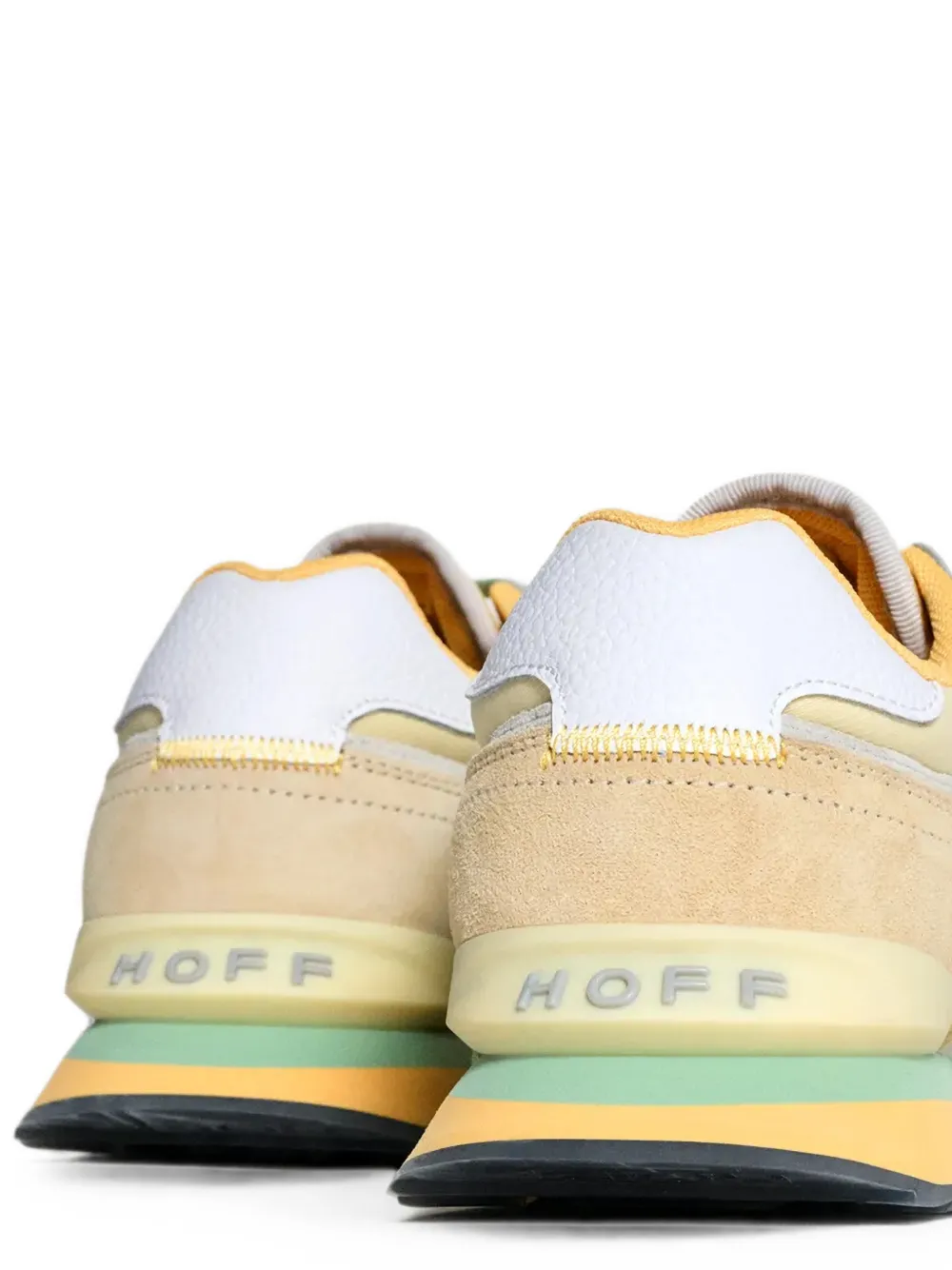 Hoff suede-panelled lace-up sneakers Geel