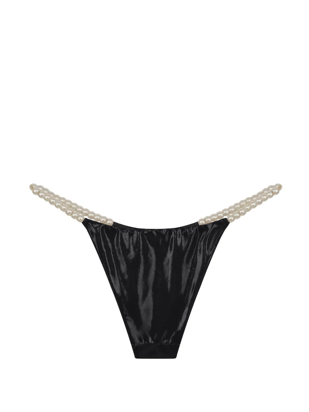 God Save Queens Mia pearl-embellished cut-out bikini briefs - Schwarz