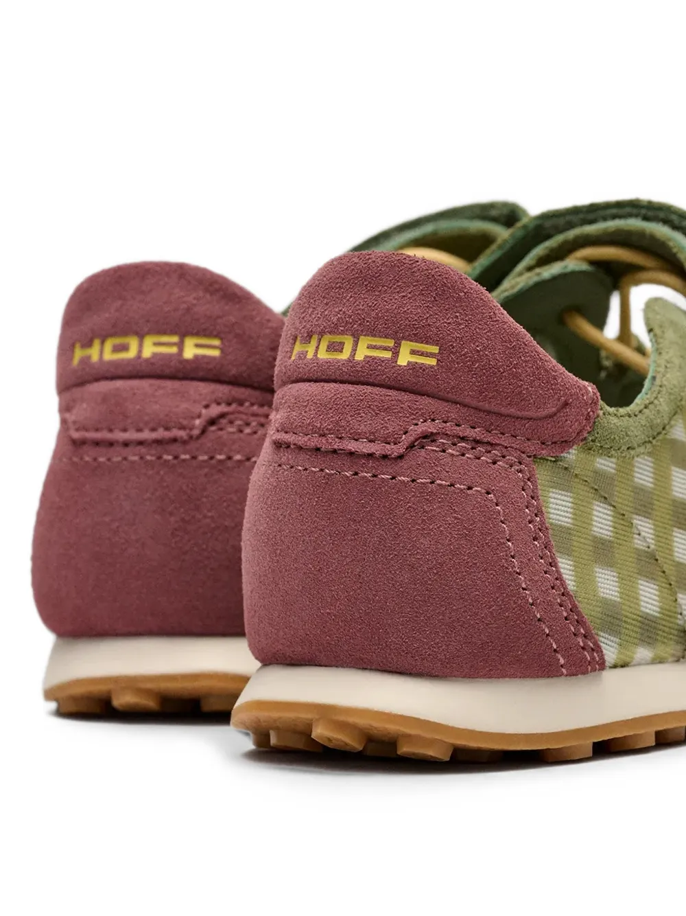 Hoff Bridge gingham-pattern touch-strap sneakerinas Groen