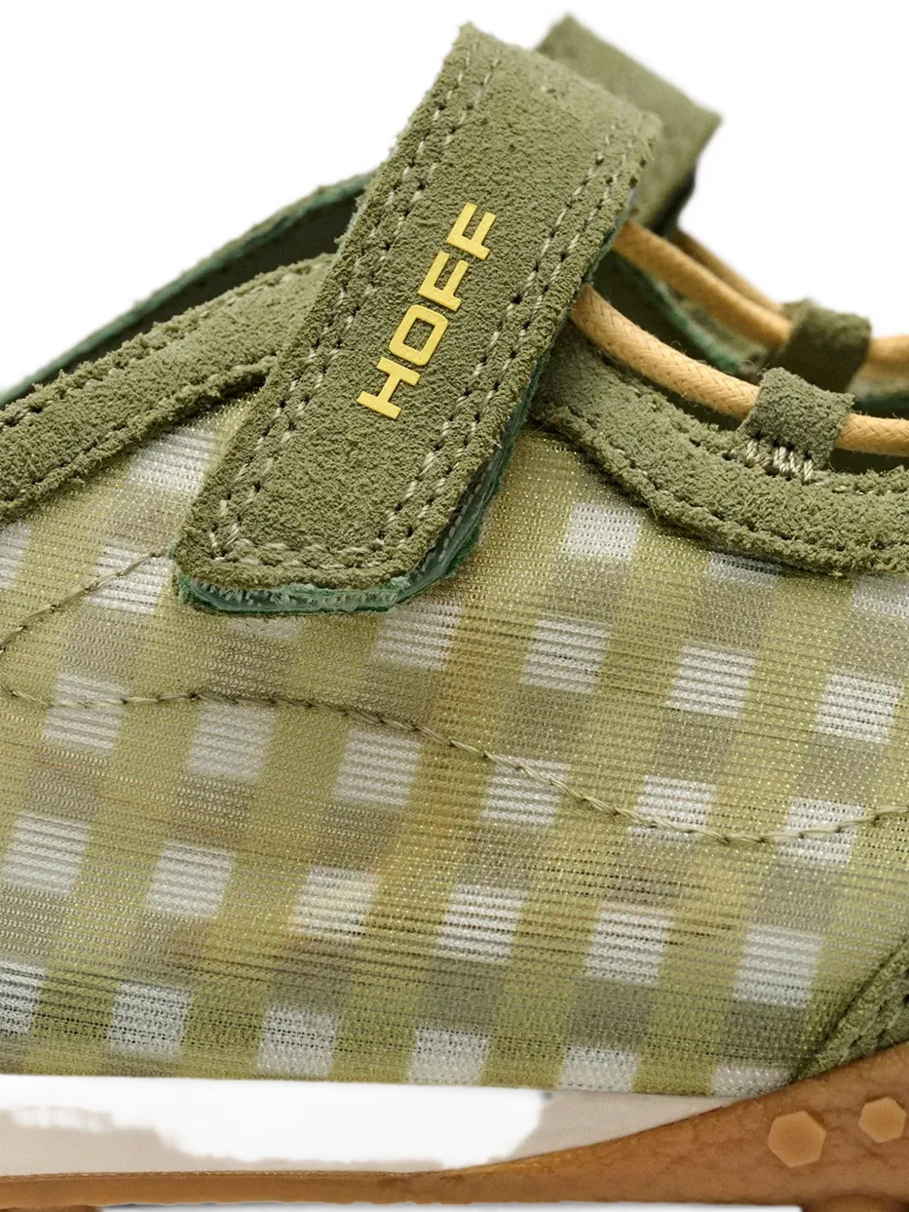 Hoff Bridge gingham-pattern touch-strap sneakerinas Groen