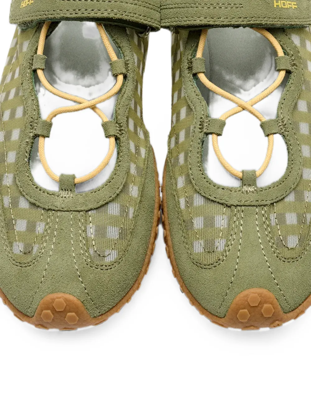 Hoff Bridge gingham-pattern touch-strap sneakerinas Groen