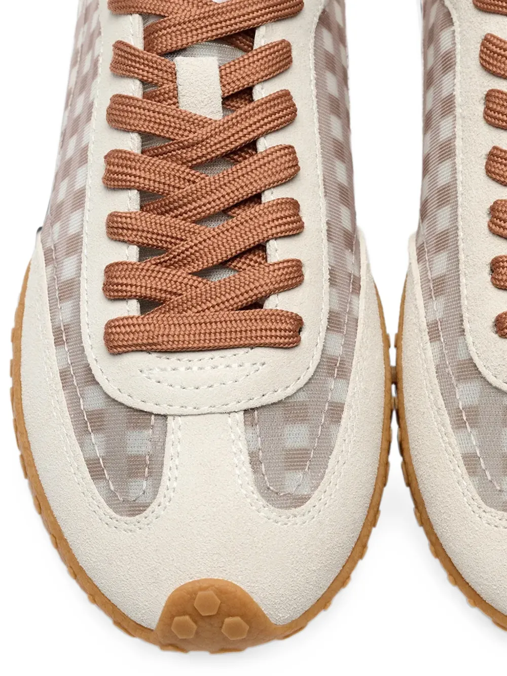 Hoff Bridge gingham-pattern panelled sneakers Wit