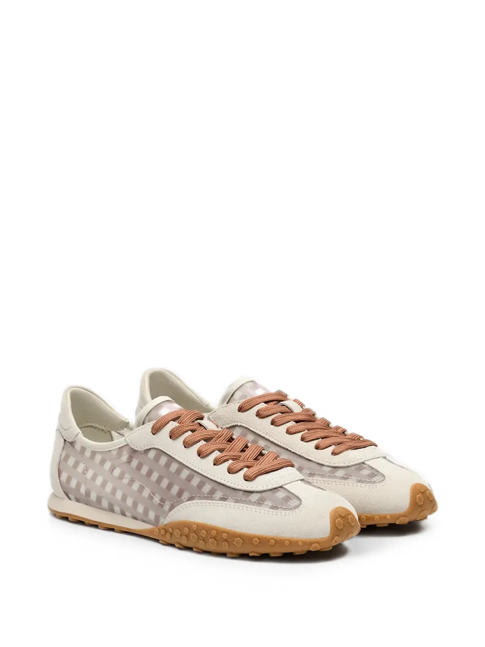 Hoff Bridge gingham-pattern panelled sneakers Wit