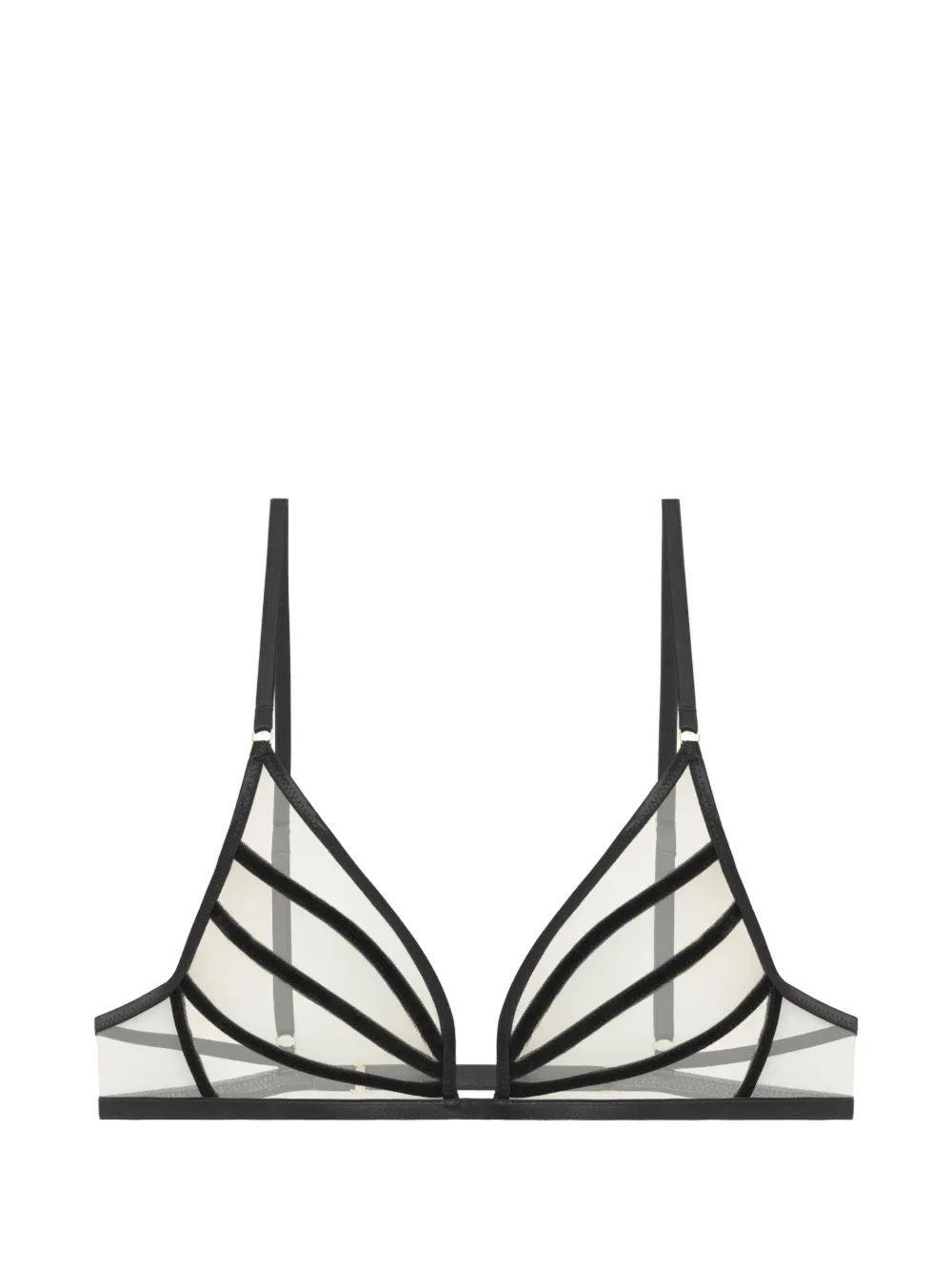 God Save Queens strappy sheer-panel bra - Schwarz
