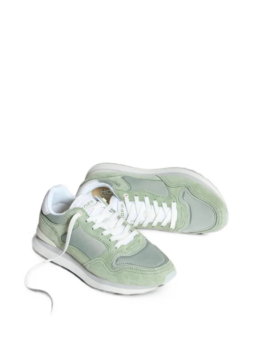 Hoff panelled lace-up sneakers Groen
