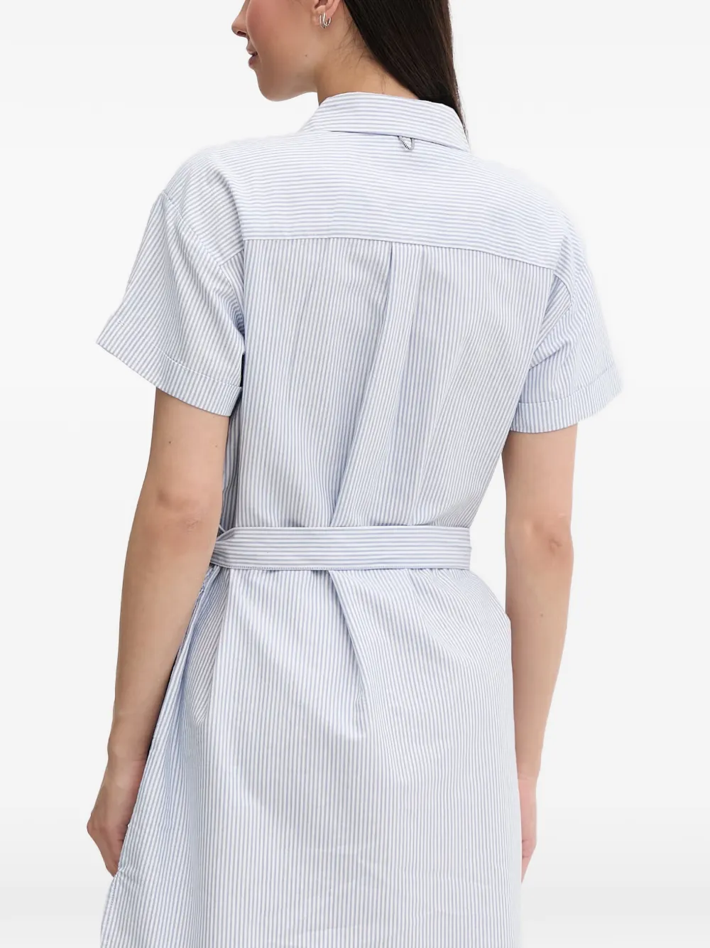 Helly Hansen Gestreepte mini-blousejurk met ceintuur Blauw