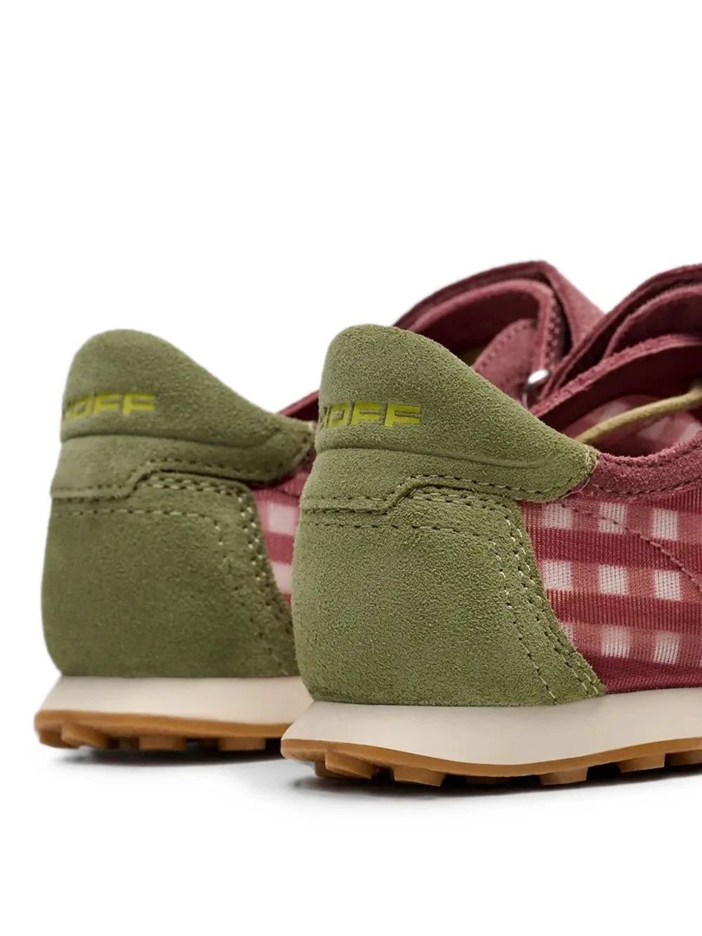 Hoff Bridge gingham-pattern touch-strap sneakerinas Roze