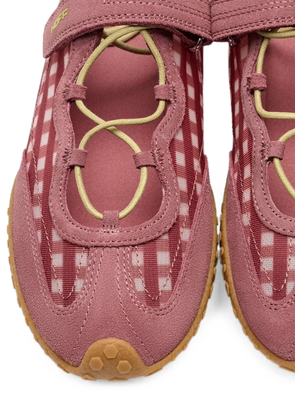 Hoff Bridge gingham-pattern touch-strap sneakerinas Roze
