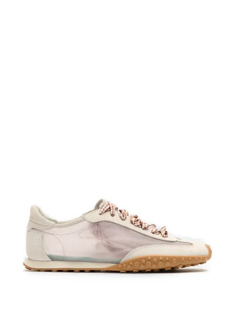 Hoff Bridge gingham-lace suede-panels sneakers