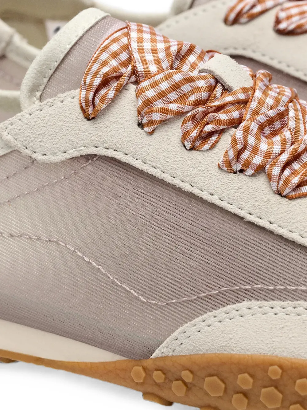 Hoff Bridge gingham-lace suede-panels sneakers Wit