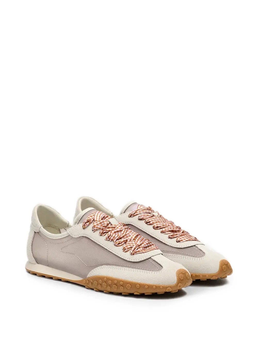 Hoff Bridge gingham-lace suede-panels sneakers Wit
