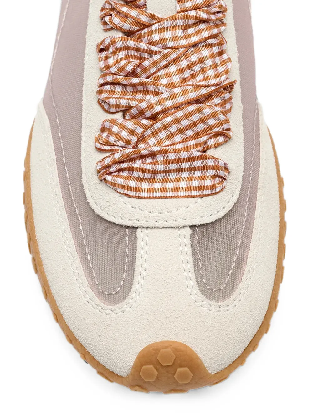 Hoff Bridge gingham-lace suede-panels sneakers Wit