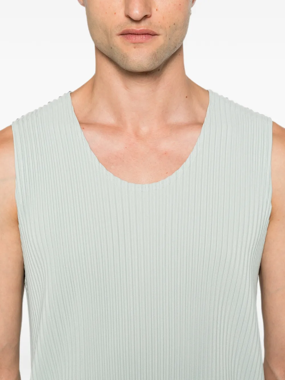 Homme Plissé Issey Miyake Mouwloze top met plissé-effect Grijs