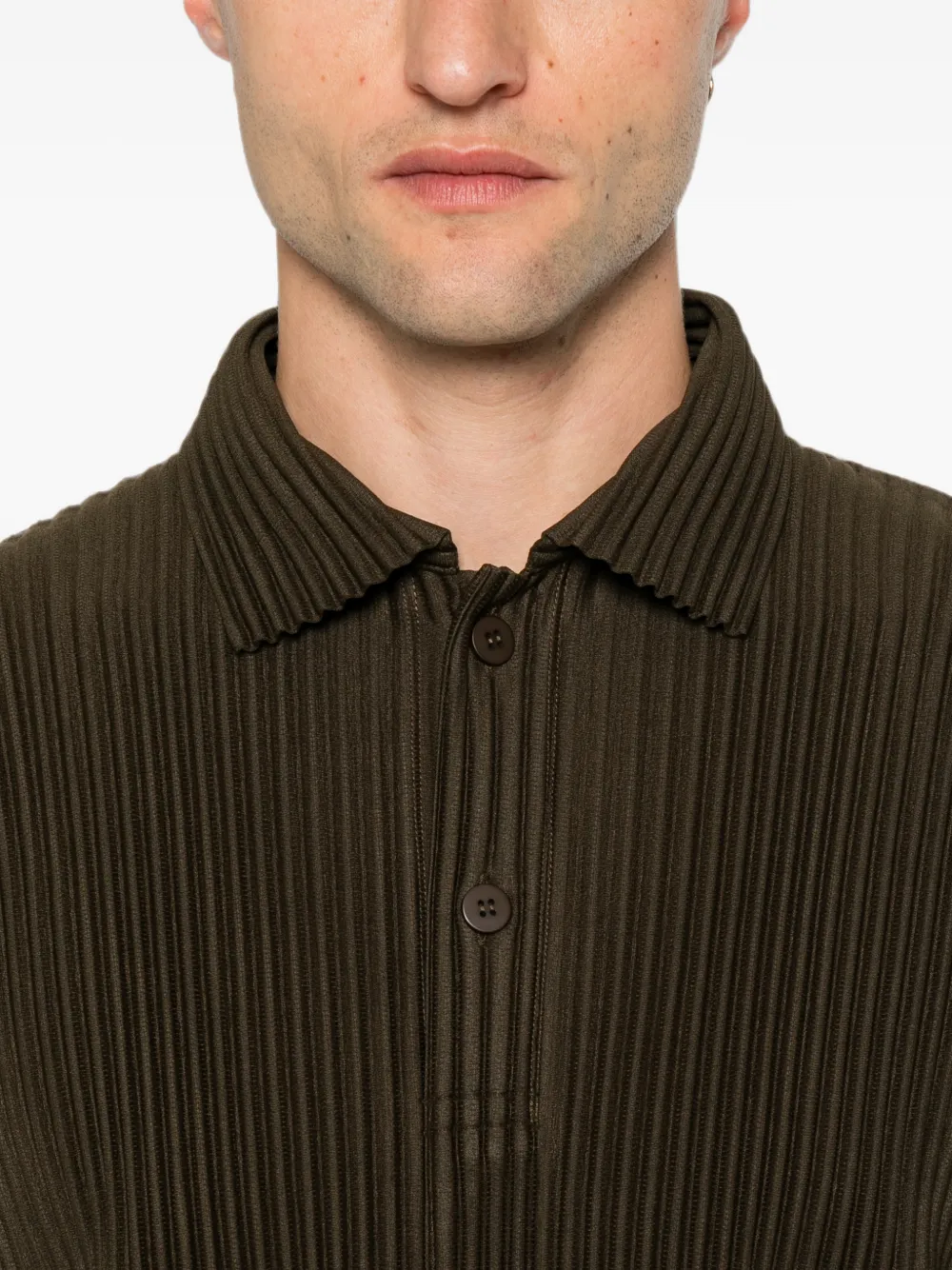 Homme Plissé Issey Miyake Geplooid poloshirt Groen