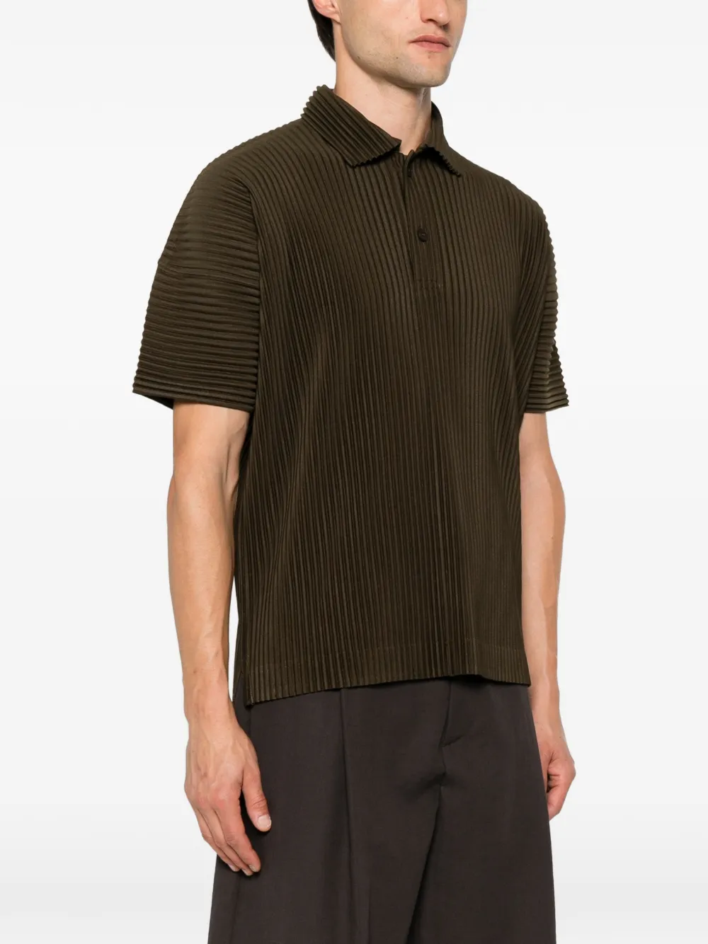 Homme Plissé Issey Miyake Geplooid poloshirt Groen