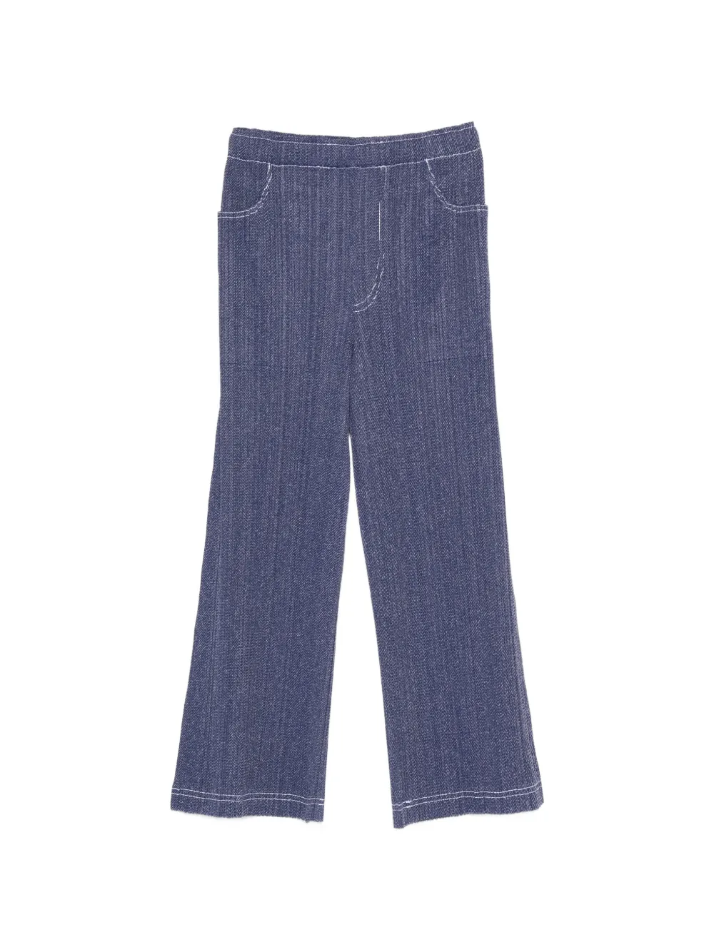 Pleats Please Issey Miyake denim-effect trousers - Blu