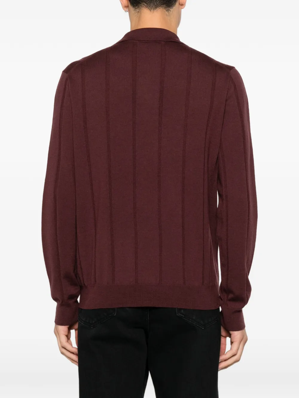 Canali Ribgebreide polotrui Rood