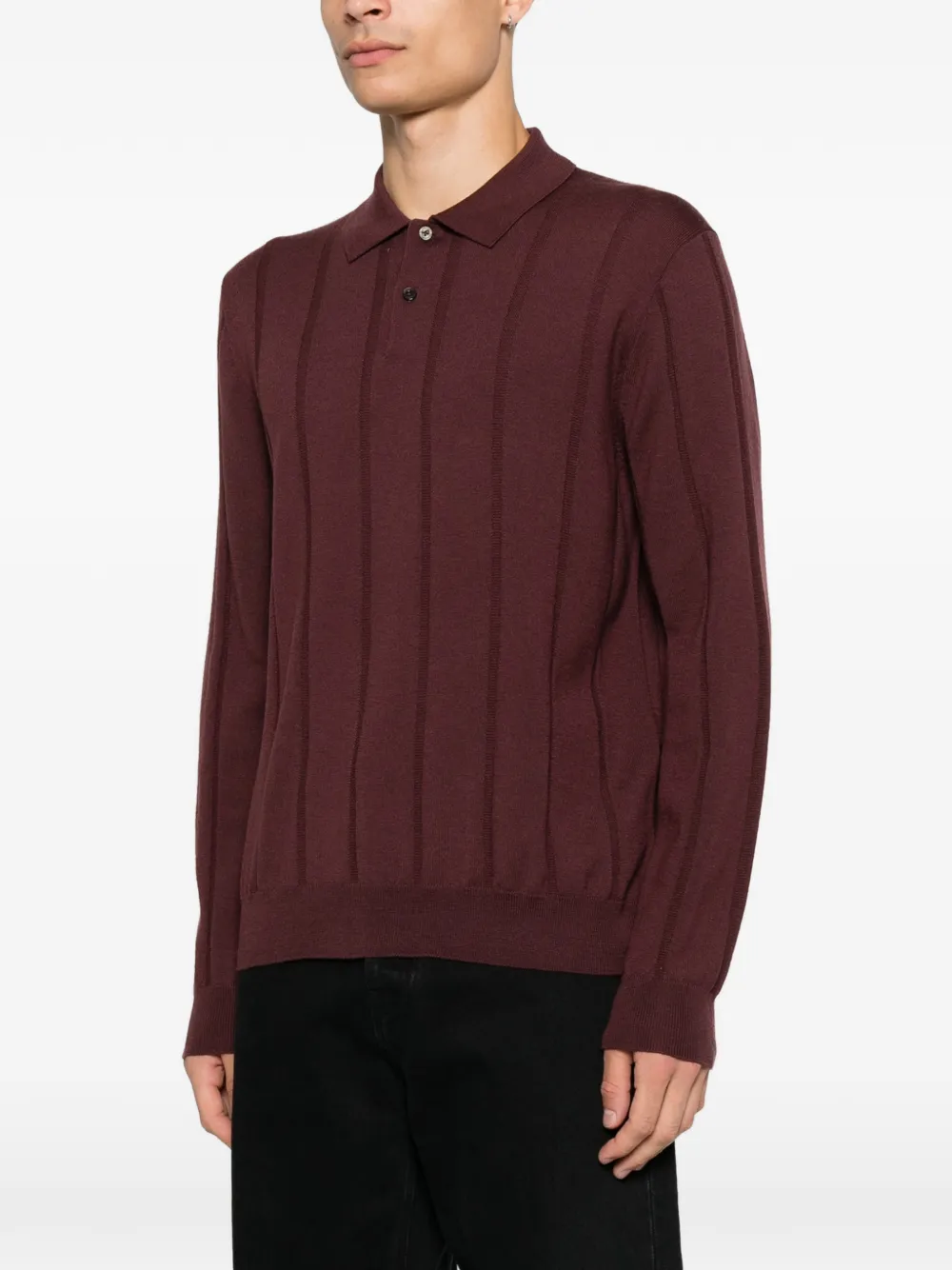 Canali Ribgebreide polotrui Rood