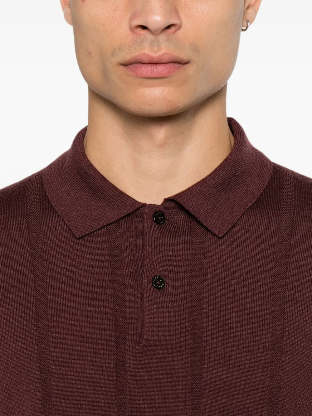 Canali Ribgebreide polotrui Rood