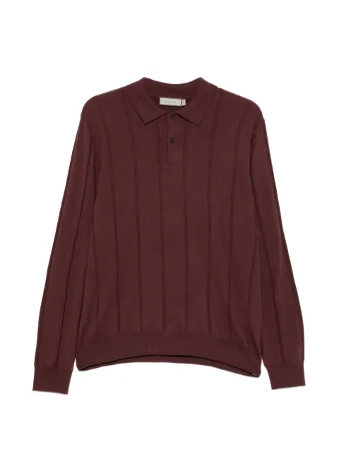 Canali ribbed-knit polo sweater
