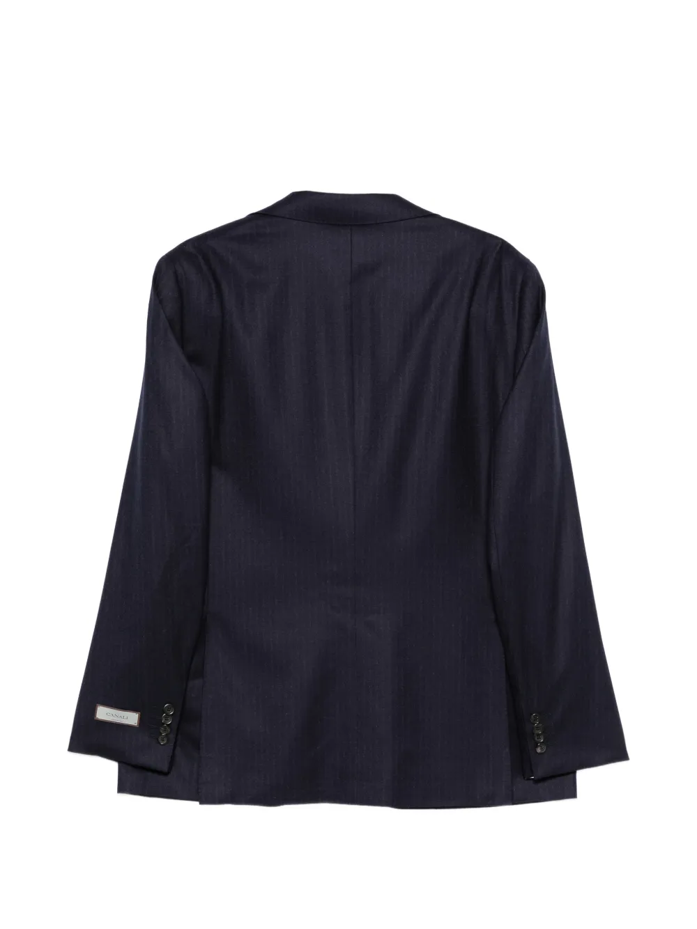 Canali Pak met krijtstreep en knopen Blauw