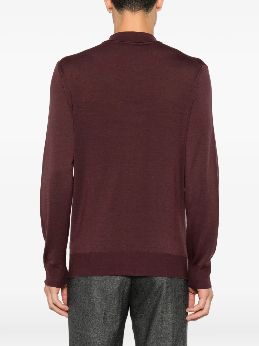 Canali Wollen poloshirt Rood