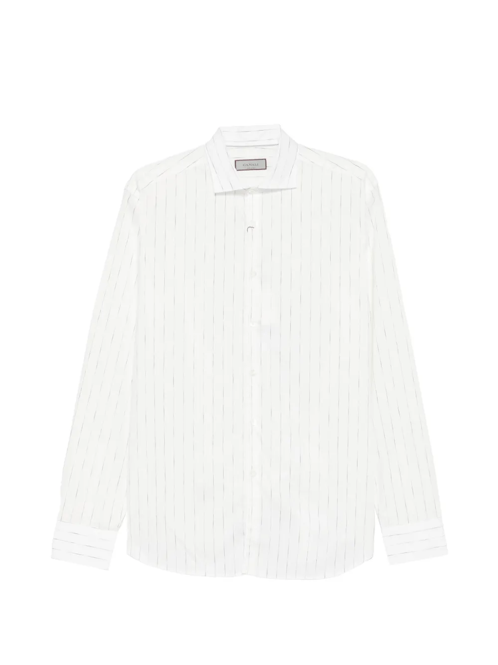 Canali pinstripe-pattern long-sleeve shirt - Weiß
