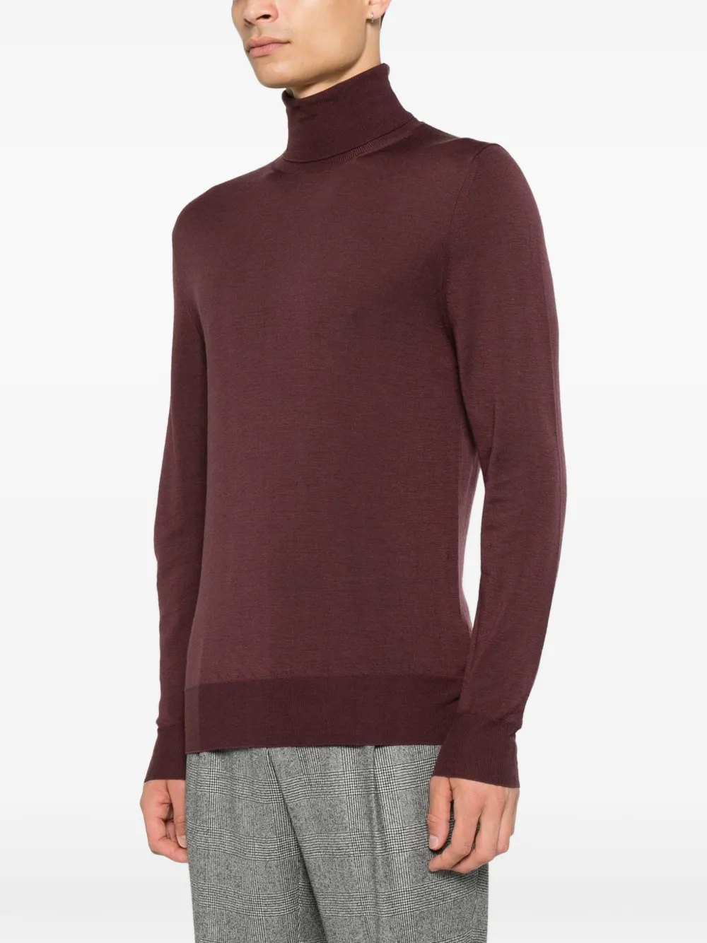 Canali roll-neck long-sleeve sweater Rood