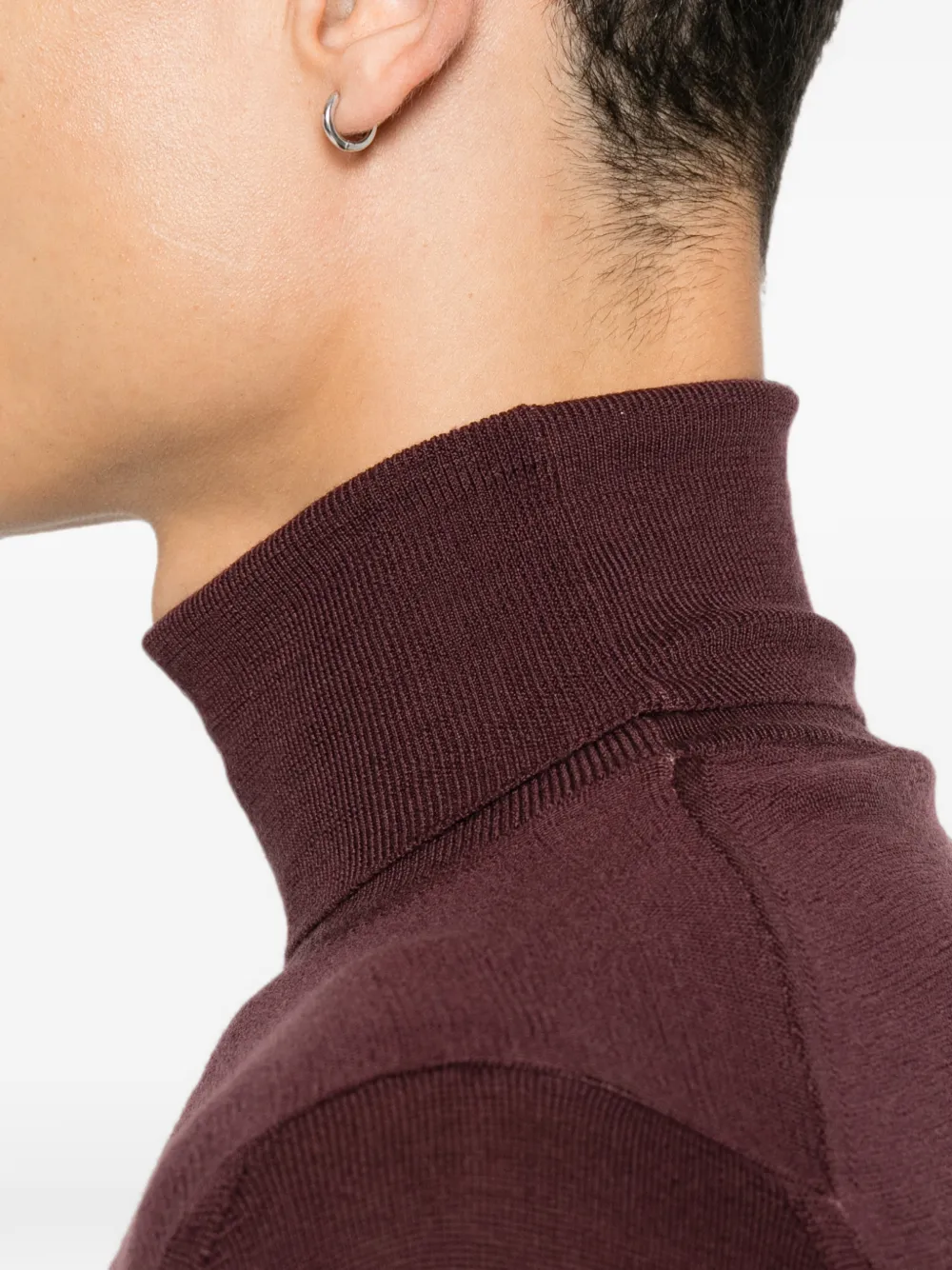Canali roll-neck long-sleeve sweater Rood