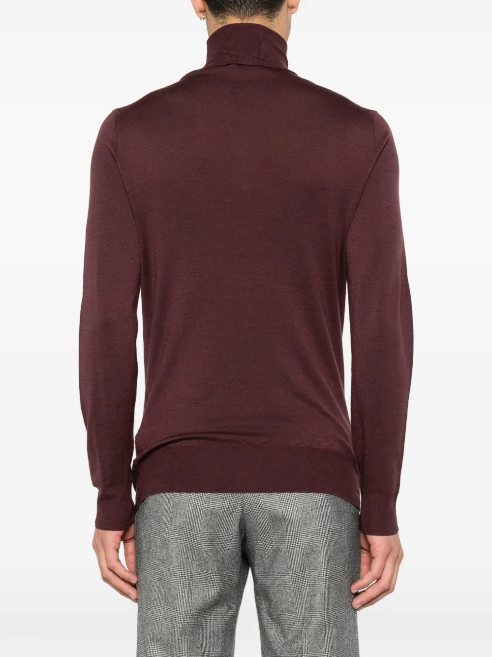 Canali roll-neck long-sleeve sweater Rood