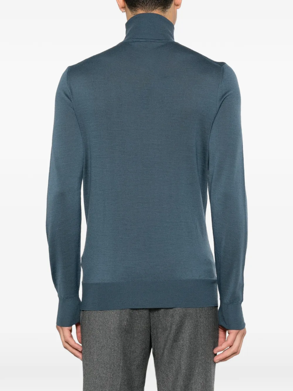 Canali roll-neck long-sleeve sweater Blauw