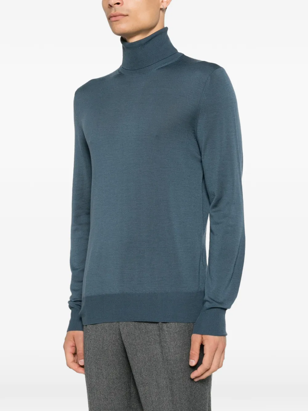 Canali roll-neck long-sleeve sweater Blauw