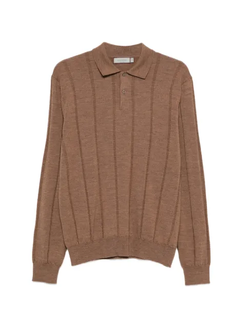 Canali ribbed polo sweater