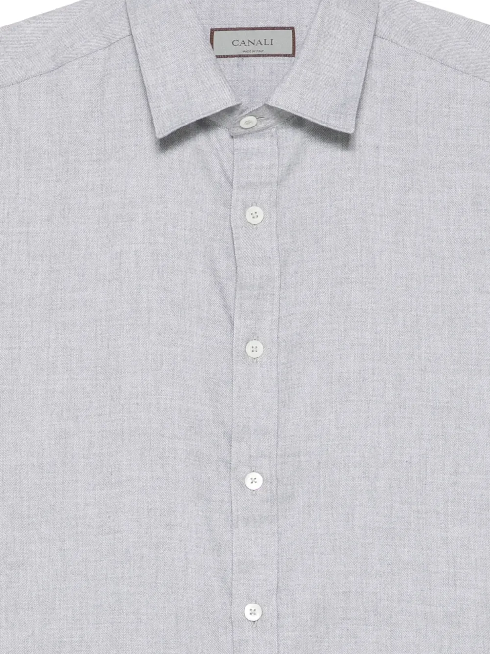 Canali Overhemd met lange mouwen en visgraatpatroon Grijs