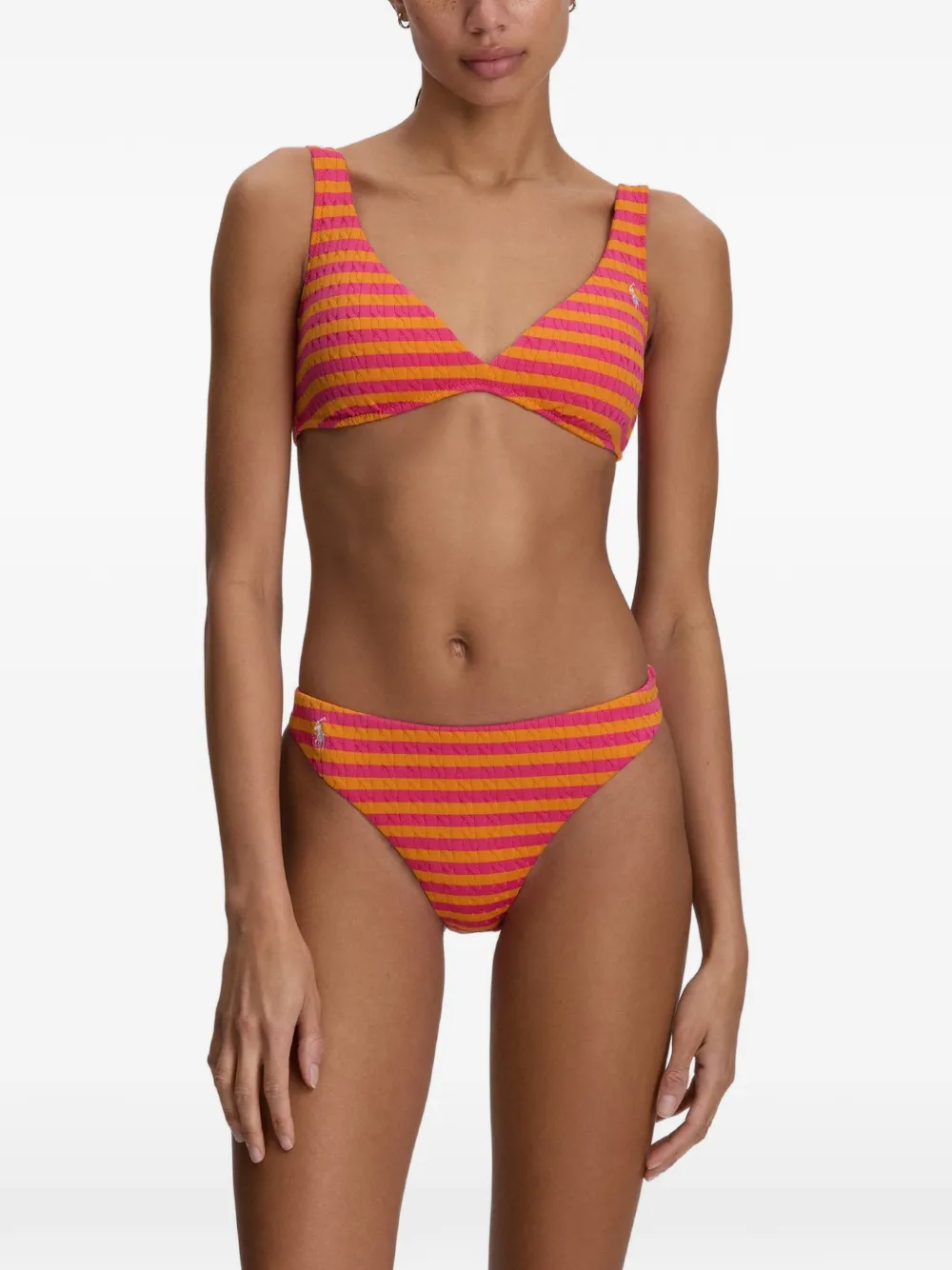 Polo Ralph Lauren striped seersucker bikini pants - Rosa