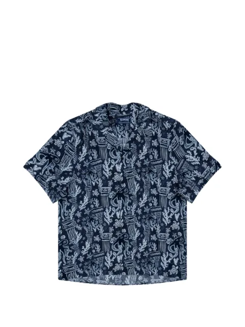 Vilebrequin Camisa de linho com estampa