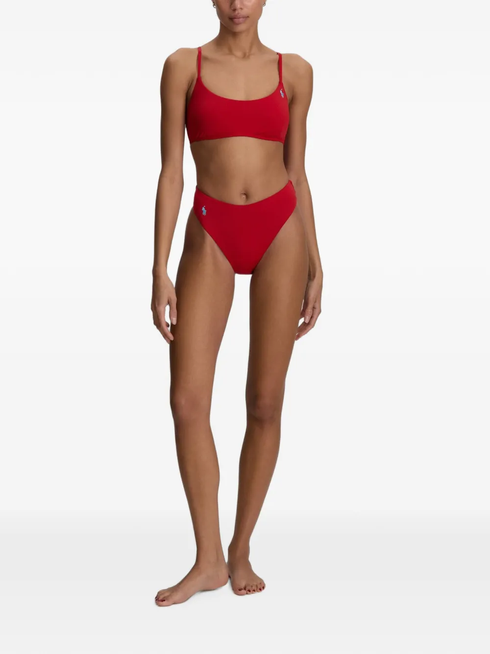 Polo Ralph Lauren Kennedy bikinitop met geborduurd logo Rood