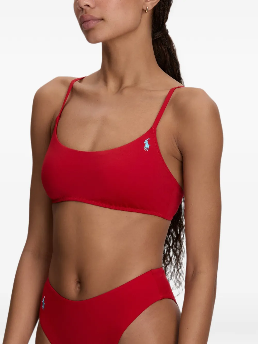 Polo Ralph Lauren Kennedy bikinitop met geborduurd logo Rood