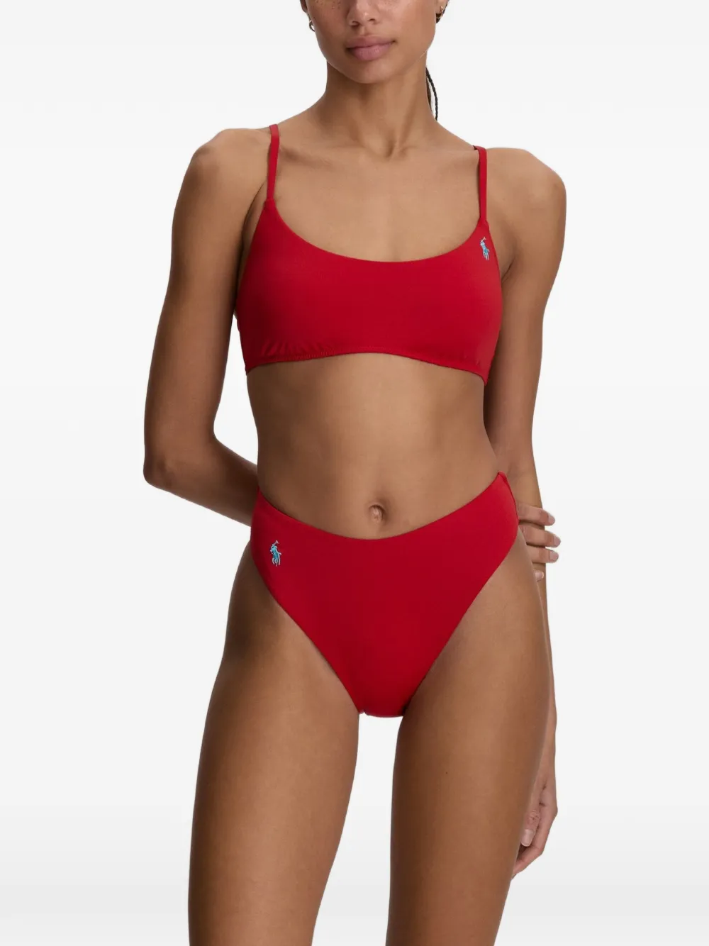 Polo Ralph Lauren Top bikini Kennedy con logo - Rosso