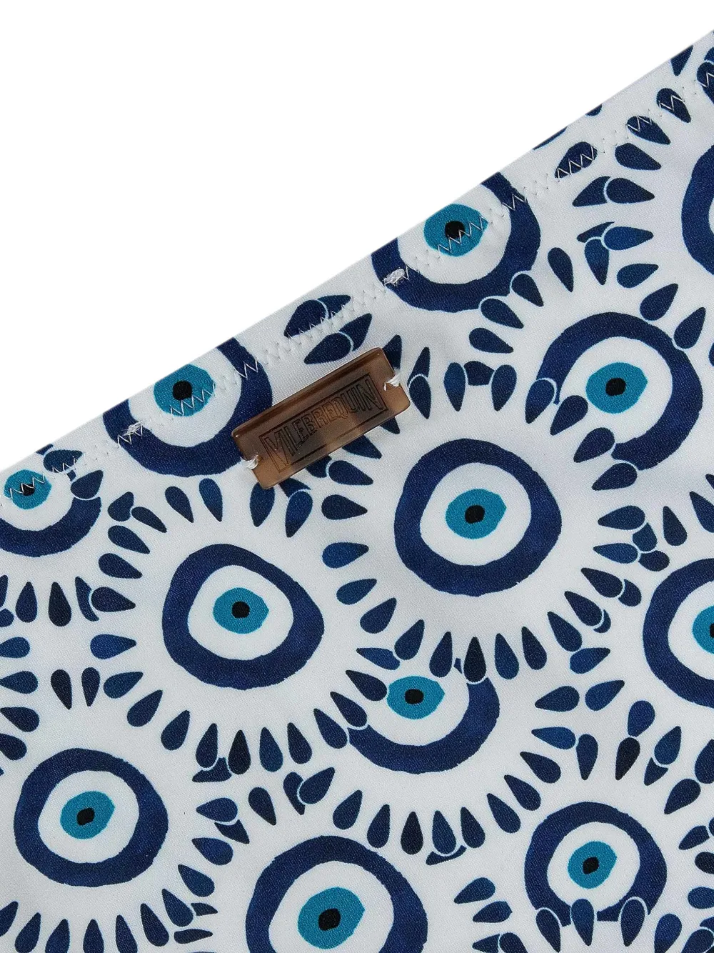 Vilebrequin Badpak met zijstrik en oogprint Wit